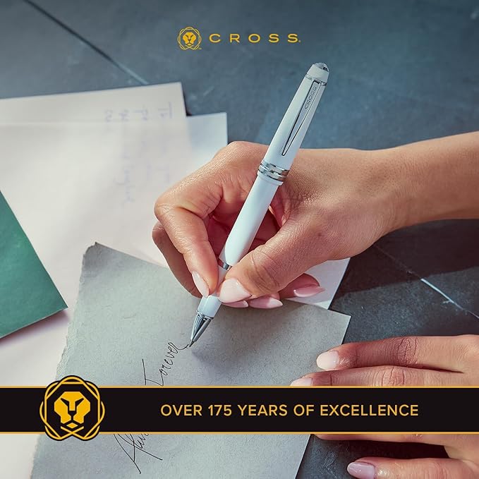 Cross Bailey Light Refillable Fountain Presented in a Everyday Gift Box - Medium Point, Black Ink, Polished Black