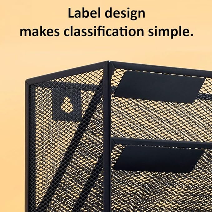 Kuntine.B 6-Tier Wall File Organizer Hanging File Organizer Cubicle Organizer Wall File Holder for Office Home, Black