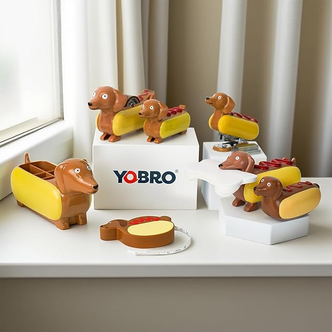 YOBRO Mini Stapler for Kids Students Novelty Hotdog Desktop Stapler with 1000PCS Staples 12 Sheets Capacity Stationery Animal Stapler for Home Office Stocking Stuffers for Kids
