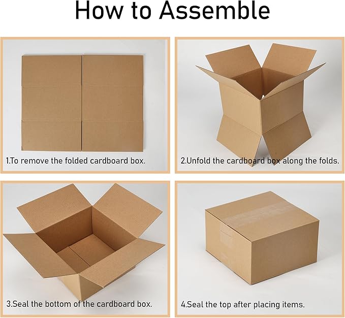 CRUGLA 40 Packs 7x7x5 Shipping Boxes for Small Business, Corrugated Cardboard Boxes Bulk for Shipping Packing Mailing