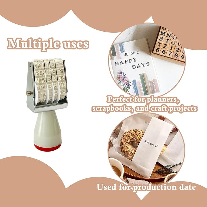 Monthly Date Stamp Set, Weather Icons Calendar Stamps for Planners, Journals, Scrapbooking, DIY Crafts