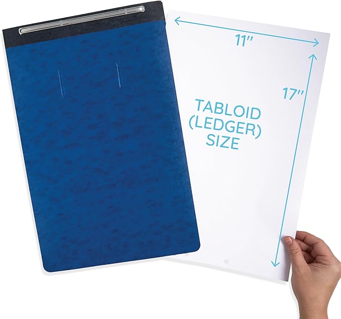 Blue Summit 10 Pressboard Report Covers with Fasteners, 11x17 Folders for Blueprints, 11x17 Binder, 3” Capacity, Navy Blue, 10 Pack