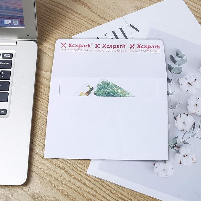 100 Qty Printable A7 Invitation Envelopes 5.25X7.25 inches Cards, Self Seal 120GSM white Paper Envelopes for Invitations, Papers, Photos, Documents, Wedding, Baby Shower, Easy to Seal Peel