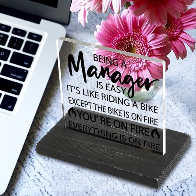 Manager gifts Funny, Thank You Appreciation Gifts for Manager, funny project manager gifts, Leadership Gifts Promotion Gift for Manager, Office Home Best Manager Gifts Decorative Signs-DX337