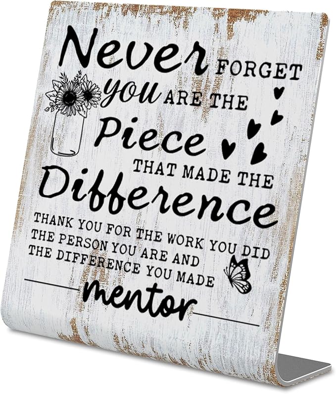 TRCENDE Appreciation Thank You Gifts for Mentor, Never Forget Sign Retirement Gifts, Going Away Gift For Mentor Trainer, Leaving Gift For Mentor, Home Office Sign Plaque XLK221