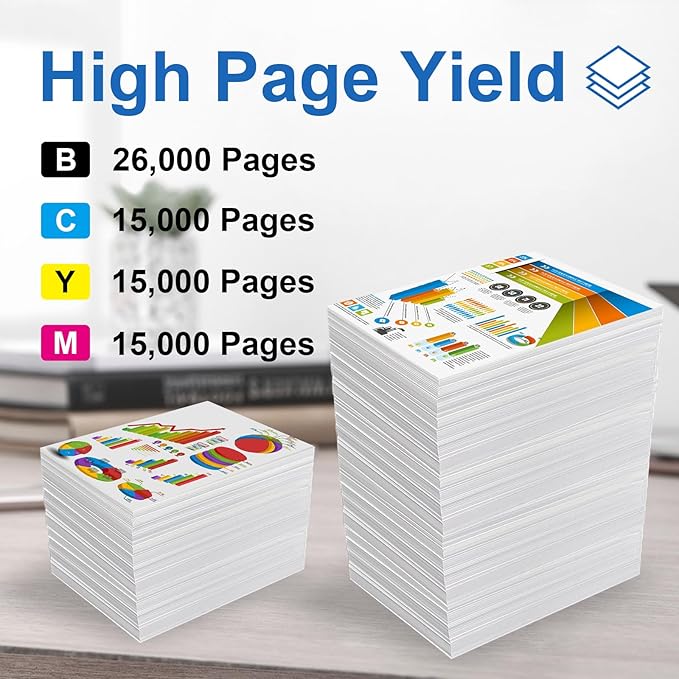 LEDES 7525 Toner Cartridge Compatible Replacement for Xerox WorkCentre 7830 7835 7845 7855 7970 7525 7530 7535 7545 7556 Printer(BK,M,C,Y)