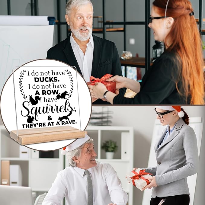 Funny Office Home Work Gifts for Coworkers, I Do Not Have Ducks Acrylic Decorative Sign, Humorous Hilarious Gifts for Employees, Boss, Friend