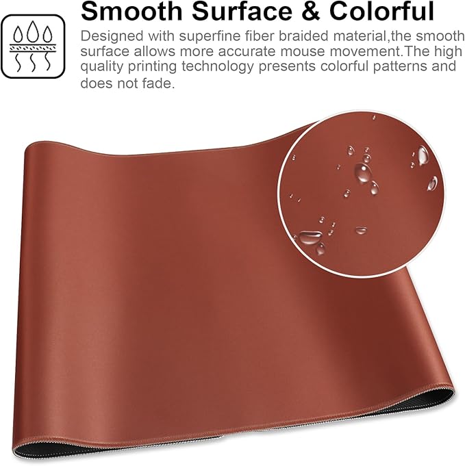 XXL Gaming Mouse Pad 35.4x15.7 Professional Large Mouse Pad & Computer Game Mouse Mat-90x40 Brown