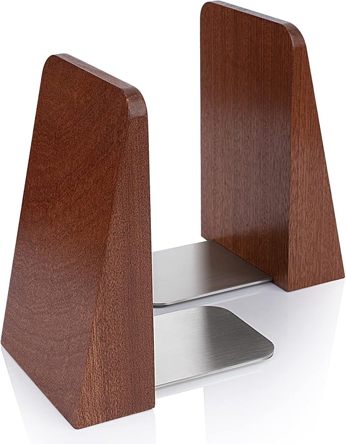 Wood Handmade Heavy Duty Bookends for Shelves Decorative Book Ends to Hold Books for Office