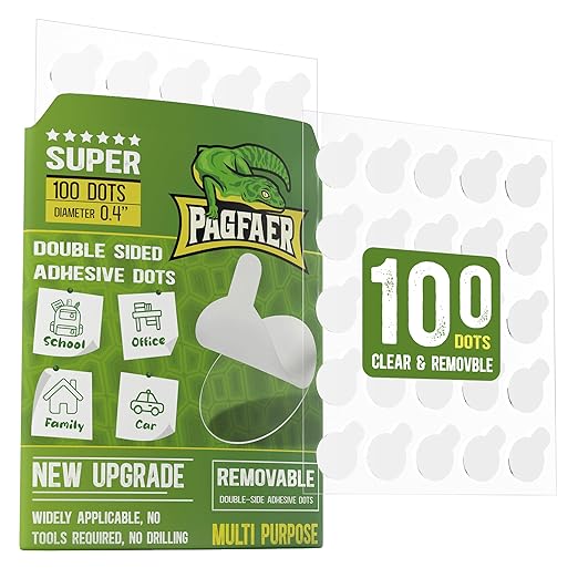 Adhesive Dots Double Sided, 100PCS Mounting Putty for Wall, Posters, Balloons - 0.4" Removable Clear Adhesive Putty, No Damage Sticky Adhesive Tack for Poster & Festival Decoration Museum