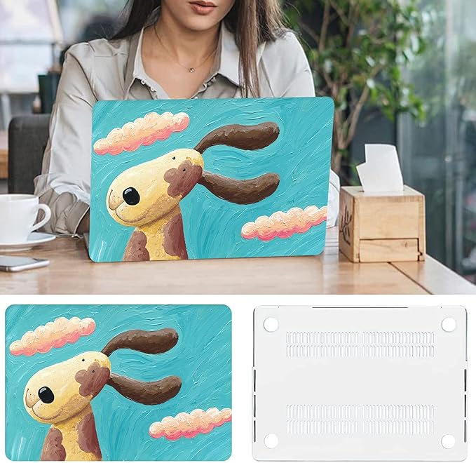 Compatible with MacBook Pro 13 Inch Case M2/M1 2025 2022-2017 A2338 A2289 A2251 A2159 A1989 A1706 A1708 Plastic Hard Shell Case&Keyboard Skin&Mac OS Keyboard Sticker (Oil Painting Dog)