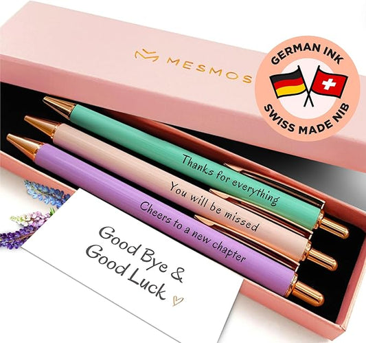 MESMOS 3pk Fancy Pens, Retirement Gift for Women, Farewell Gifts for Coworkers, Cool Happy Retirement for Teacher, Goodbye for Coworkers Women, Going Away Gifts for Friends