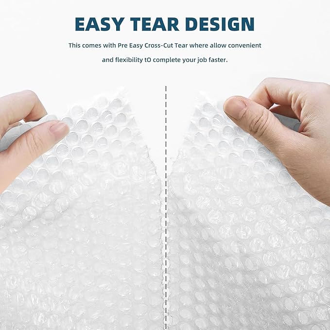 Metronic Bubble Cushioning Wrap 1 Pack 12 Inch x 15ft Total, Dense Bubble Packing Air Wrap Clear Bubble Packing Roll for Shipping and Moving Supplies