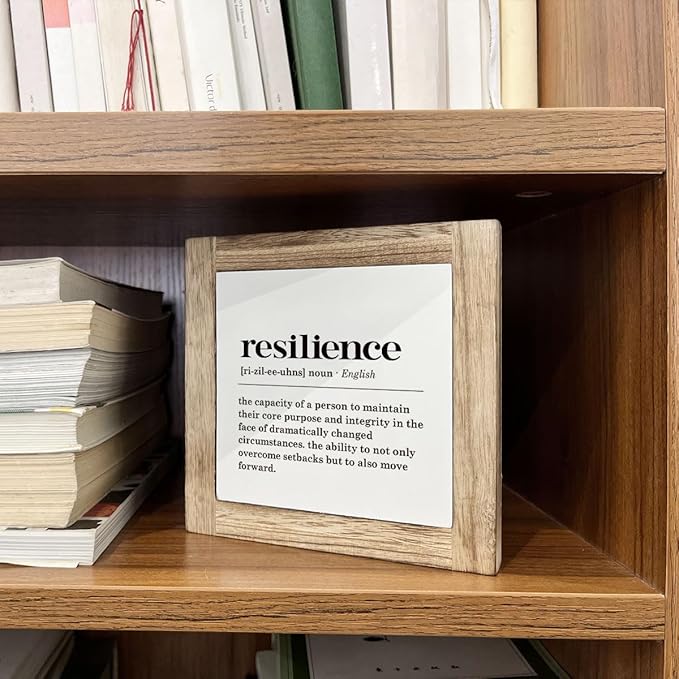 Resilience Definition Wood Block Sign - Motivational Office & Home Decor