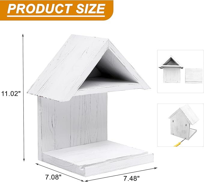 Wooden Floating Bedside Bookshelf, Desktop Book Stand, Mini Library Shelf for Glasses, Side Table Book Lover Organization (White)