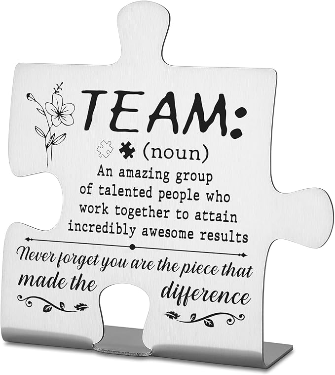 Team Gifts for Employees, Colleagues, Appreciated Coworker Gift, Thank You Coworkers Gift for Women Men, Teamwork Quotes Motivational Quotes for Office Home Decorative Signs Plaques WDD6