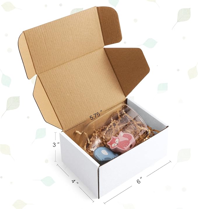 Eupako 6x4x3 Shipping Boxes Small Corrugated Cardboard Box - 25 Pack White Mailing Boxes for Packaging Small Business, Mailer Box