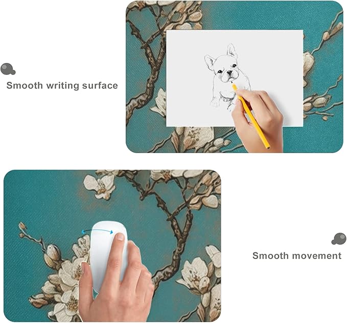Almond Blossom Style Mouse Pad - Non-Slip, XL Size Mouse Pad Protector for Gaming and Work