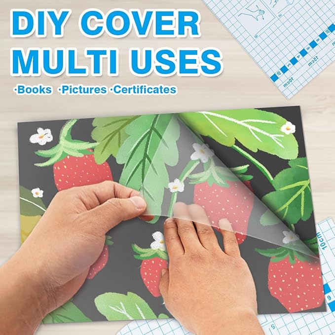 Chell 8 Pack Matte Clear Contact Paper Roll for Books, Crafts and Countertops, Self Adhesive Book Cover, 17.5 in x 5 ft