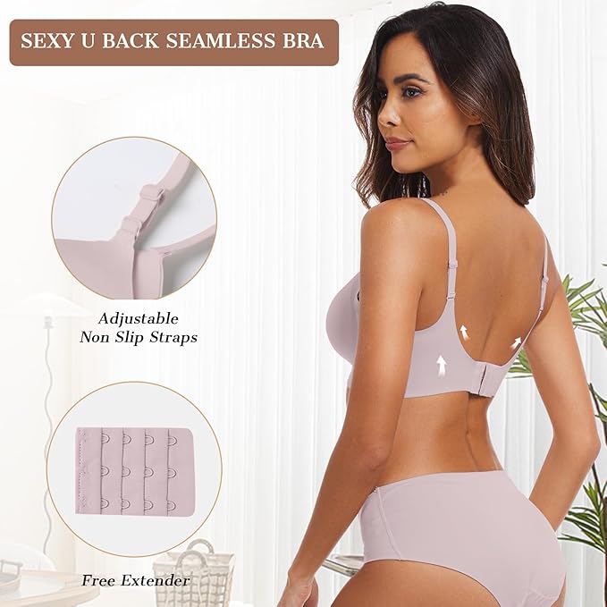 OEAK Womens Wireless Bras Comfortable Push Up Bra No Underwire Bra Full Support Lift Bralette Everyday Seamless Tshirt Bras