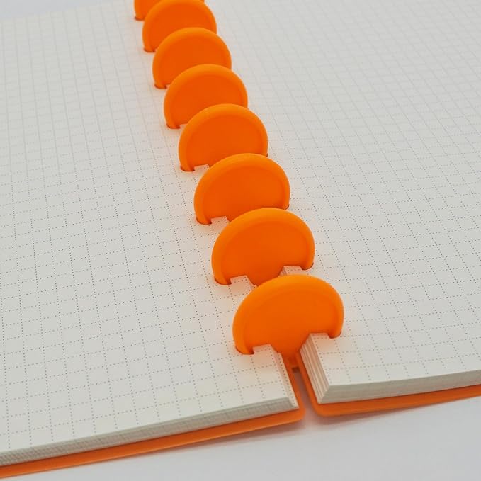 100pcs Discbound Notebook Discs DIY Planner Accessoriesfits for Tul,Levenger,Arc,Happy Planner,Talia(Orange,1.5inch/38mm)