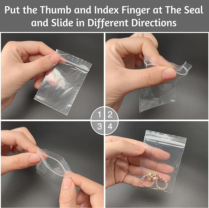 600 Pcs 2''x 3'' Clear Plastic Zip Bags, 2 Mil Thick Resealable Storage Baggies for Jewelry, Pills, Small Items, Travel, Packaging