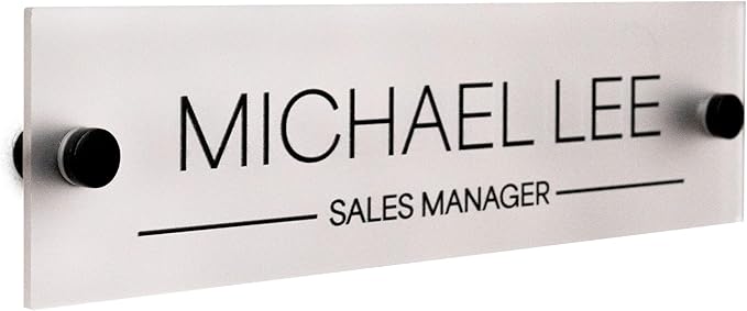 Name Plate For Wall or Door - Name Sign For Office (Frosted Acrylic)
