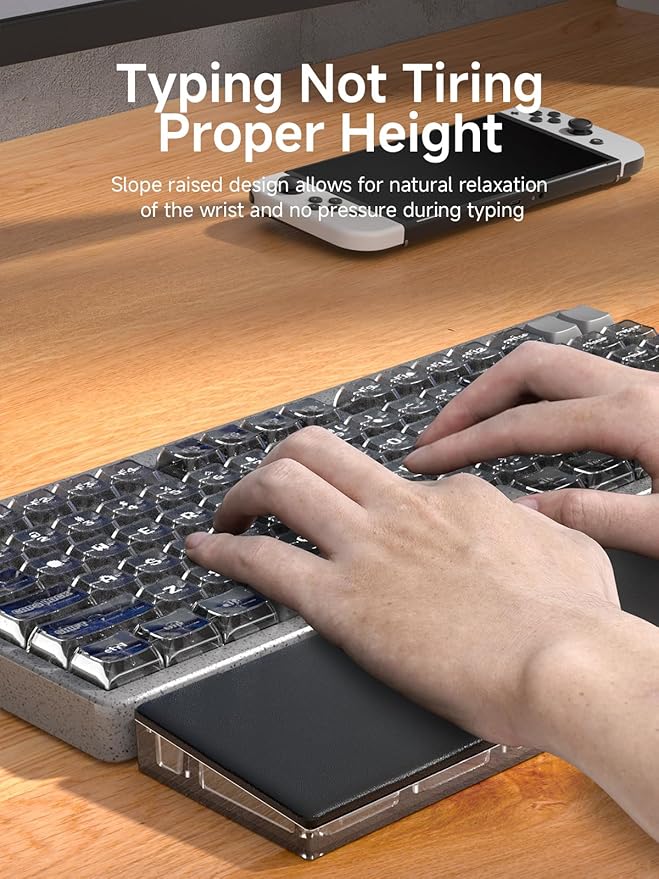 Hagibis Keyboard Wrist Rest Pad with Partition Storage Case, Magnetic Top Cover Ergonomic Soft Memory Foam, Anti-Slip Rubber Base for Computer Keyboard, Laptop, Office, Home (Black Magnetic)