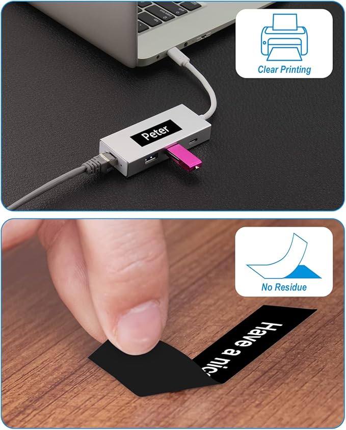 Weemay 3 Pack TZe-325 Compatible for Brother P-Touch Label Tape 9mm 0.35 White on Black TZe TZ Tape TZ-325 TZ325 TZe325 3/8 Label for PTouch PTD210 PTD220 PTH110BP PTD410 PTD600 Printer