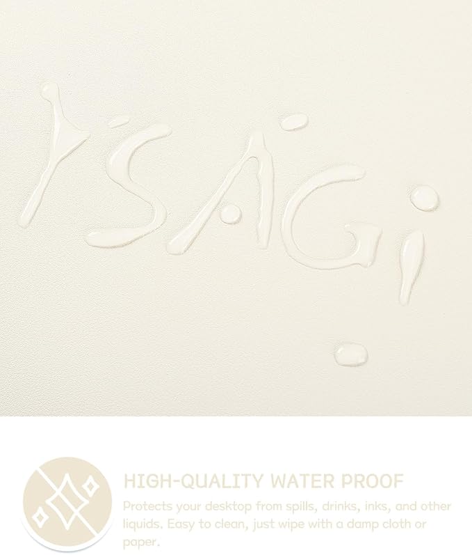 YSAGi Non-Slip Leather Desk Pad, Desk Matt for Desktop, Waterproof Laptop Computer Keyboard Mat, Table Protector Blotter Mat, Large Mouse Pad for Office/Work/Home/Decor(Cream, 23.6" x 13.7")