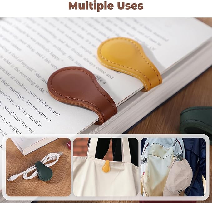 Artlaza Personalized Magnetic Leather Bookmark, 26 Letters Custom Leather Bookmarks, Handmade, Leather Magnetic Bookmark for Book Lovers Readers Women Kid(Red，Z）