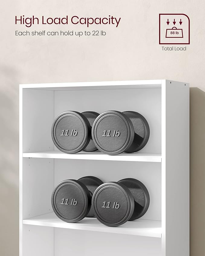 VASAGLE CUSTOS Collection - Bookshelf, 3-Tier Bookcase, Book Shelf, Open Storage Shelf, 9.4 x 23.6 x 32 Inches, for Living Room, Home Office, Dinning Room, Cloud White ULBC163T14