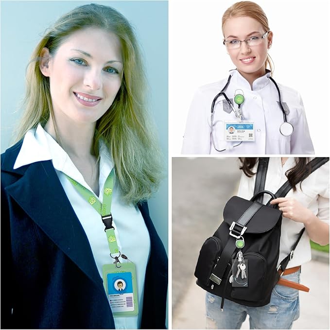 Gctriki ID Badge Holder with Lanyard, Dumpster on Fire Lanyard for Keys, Funny I'm Fine Retractable Badge Reel Clip, Teacher Lanyards for ID Badges Holder, Nurse Teacher Doctor Women Office Gifts