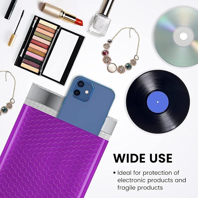 Fuxury Bubble Mailers 6x10" 600 Pack Purple Padded Envelopes Usable Size 6x9" Durable Mailing Envelopes Bubble Padded, Shipping Bags for Mailing,Packaging, Small Business, Boutique, Bulk #0