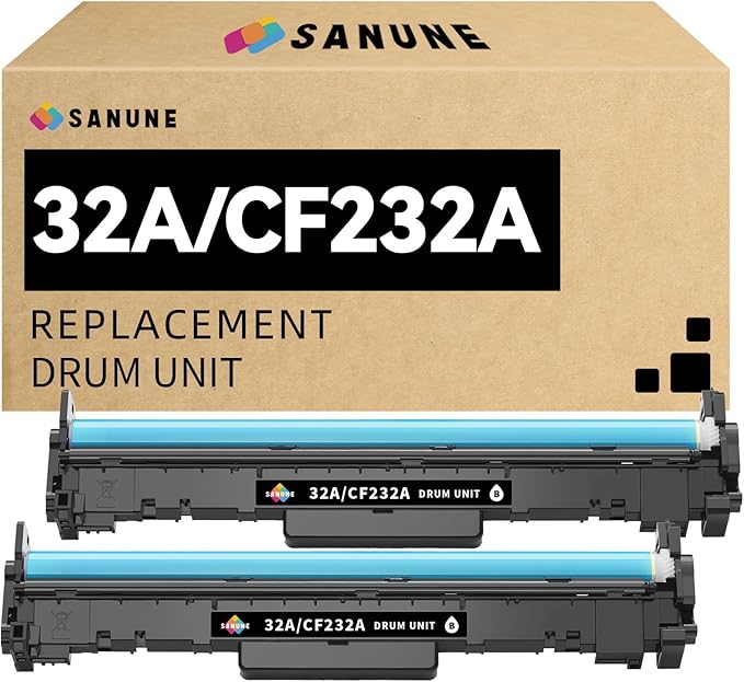 32A Black Imaging Drum High Yield Replacement for HP 32A CF232A Drum Unit Compatible with M203dn M203dw MFP M227fdn M227sdn M227fdw Printer (2-Pack)