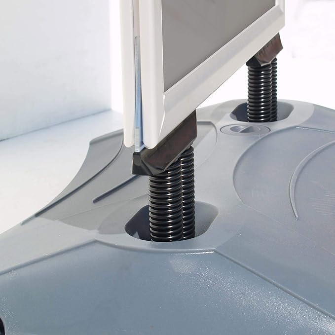 M&T Displays WindPro Weather and Wind Resistant Outdoor Pavement Curb Sidewalk Sign Holder for 30x40 Inch Posters Silver Aluminum Easy Front Loading Snap Frame Durable HDPE Black Water Base (5 Pack)