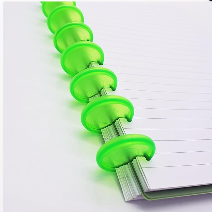 100pcs Discbound Notebook Discs DIY Planner Accessories fits for Tul,Levenger,Arc,Happy Planner,Talia(Transparent Green,1.1inch/28mm)