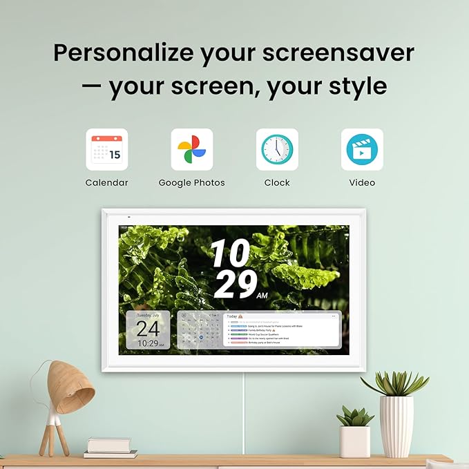 ApoloSign Digital Calendar: Electronic Calendar, Smart Touchscreen Interactive Display for Chore Chart, Family Schedules Planner, Supports All Apps via Google Play (White, 21.5-inch)
