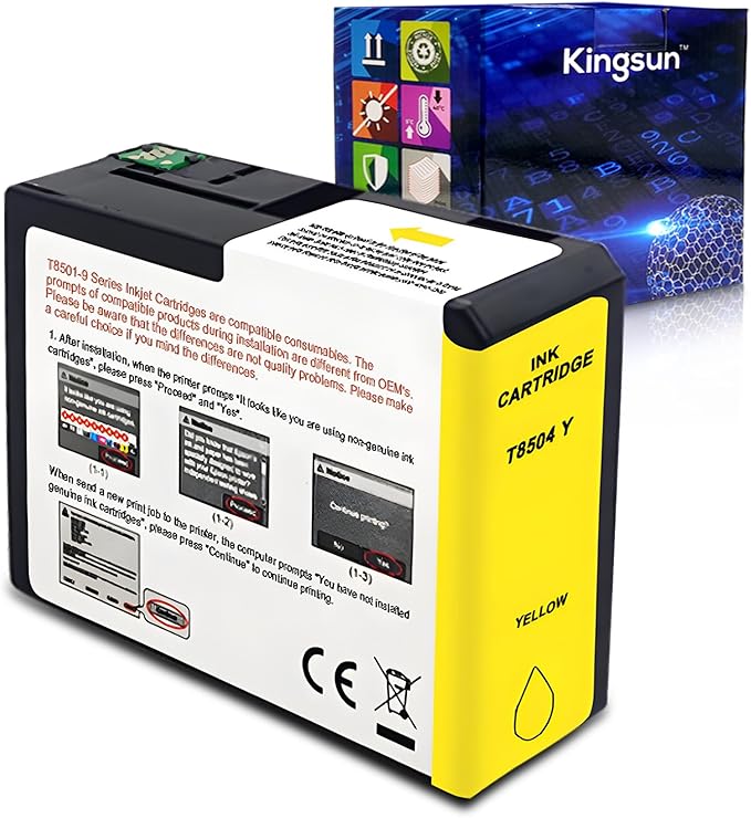 T850 Ink Cartridge T8504 T850400 Remanufactured Work for SureColor P800 (1-Pack, Yellow)