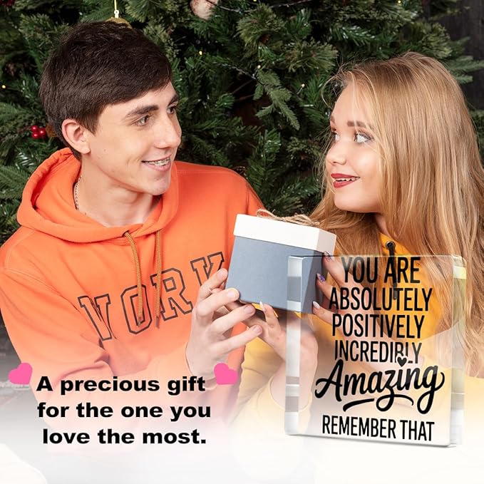 Inspirational Gifts for Women, Cheer up Gifts for Women Friend Birthday Christmas Graduation, Encouragement Acrylic Sign, Desk Decorative Signs for Home Office Living Room