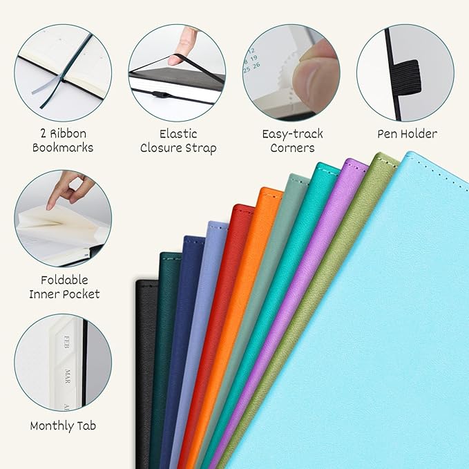 BEZEND 2026 Planner Weekly and Monthly (8.5" x 11") Daily Calendar Book with Tabs (Jul 25-Dec 26) Vertical Hourly Timeslots, Storage Pocket, Pen Holder, PU Leather Hardcover - Kiwi