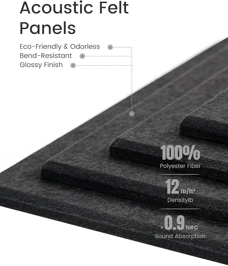 Large Felt Bulletin Board 48" x 36" Cork Board Alternative-12 Pack with 70 Safe Removable Adhesive Tabs, Cork Boards for Walls Cork Board for Home Office Classroom Pin Board-Charcoal Gray