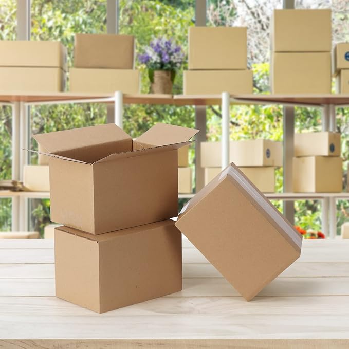 CRUGLA 40 Packs 6x4x3 Shipping Boxes Corrugated Cardboard Mailing Boxes Shipping Box Bulk for Packing Boxes