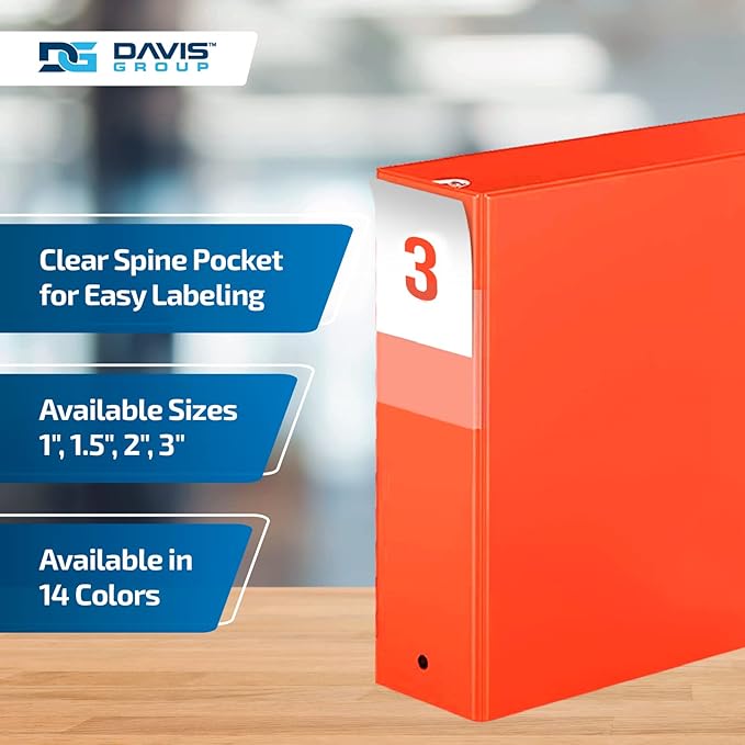 Premium Economy 6-Pack 3-Ring Binders for School or Office, Round-Ring Binders, 3 Inch, Orange