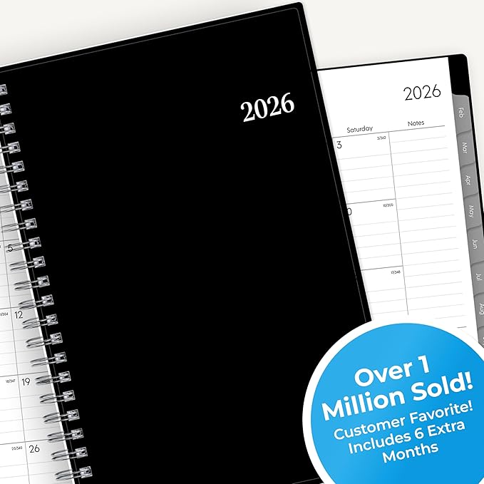 Blue Sky 2026 Weekly and Monthly Planner Calendar, Includes January 2026 - December 2026, 5" x 8", Flexible Cover, Wirebound, Laminated Tabs, Enterprise