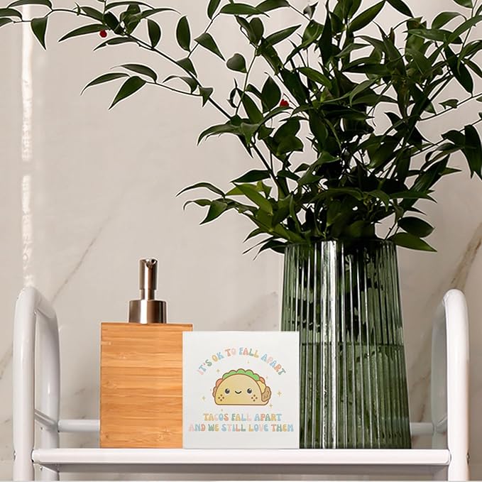 Mental Health Wood Sign - Funny Classroom Mental Health Wood Signs, School Counselor Office Decor, Therapy Office Calm down Corner Decor, 5 X 5 Inches