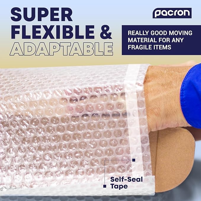 1250 Pcs Bubble Out Bags Refill Kit – 6x8.5 (750) + 9x12 (500) Clear Bubble Pouches, Self-Sealing Bubble Wrap Bags for Small Business Shipping