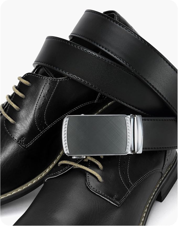 CHAOREN Mens Belt Leather Ratchet Belt - Customizable Fit, Effortless Style (35mm)