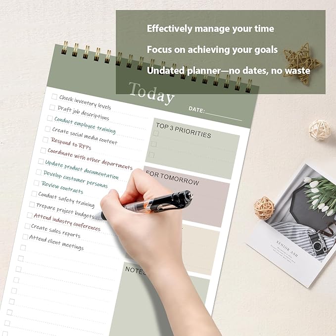 Weekly To Do List Notepad, Undated Planner with 52 Sheets (6.5''x8.9''), Desk Weekly Planner for Women & Man, Home School & Work