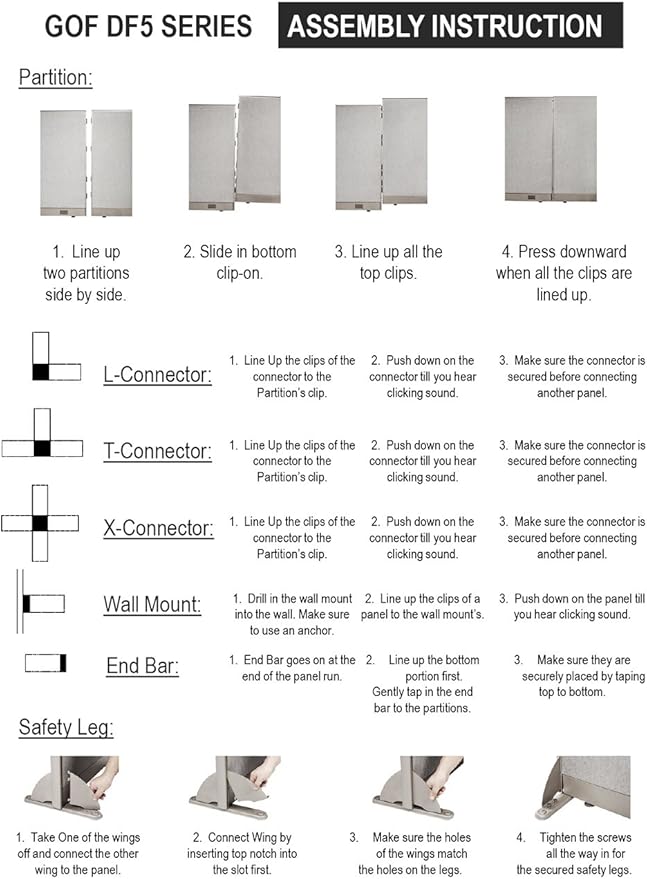 GOF 4Ft Single Office Partition, Large Fabric Room Divider Panel, Custom Built Workstation (48" w x 48" h)